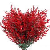 8 Bundles Artificial Lavender Plastic Flower Decorations Red Furniture & Decor - Tophatter Daily Deals