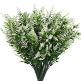 8 Bundles Artificial Lavender Plastic Flower Decorations White Furniture & Decor - Tophatter Daily Deals