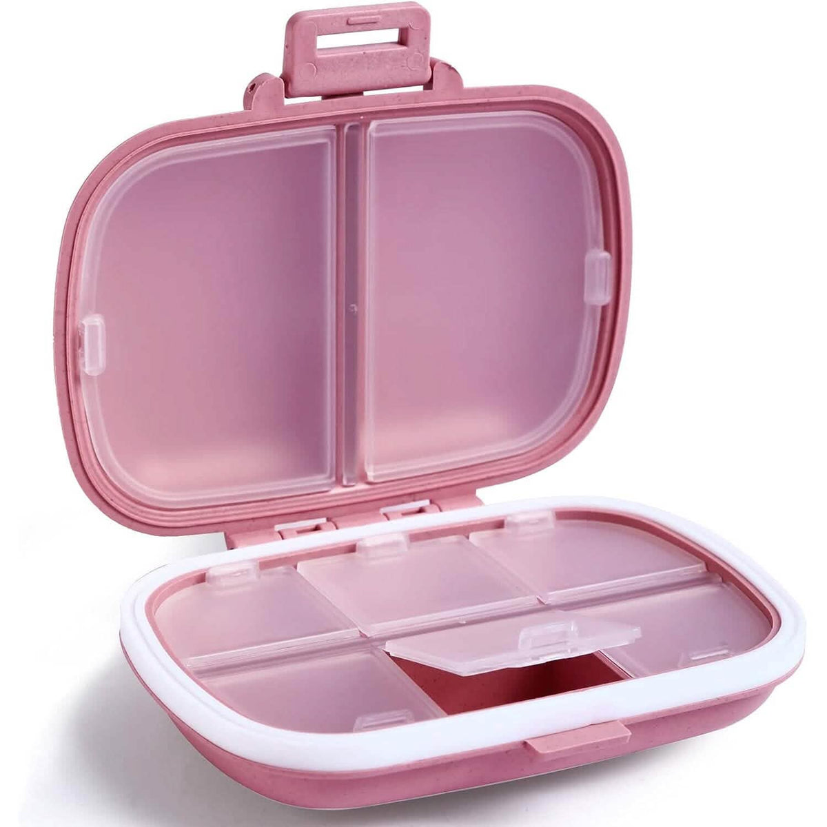 8 Compartments Travel Pill Organizer Pink Health & Wellness - Tophatter Daily Deals