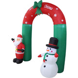 8 Foot Tall Lighted Christmas Inflatable Santa Claus and Snowman Archway Seasonal Decor - Tophatter Daily Deals