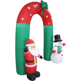 8 Foot Tall Lighted Christmas Inflatable Santa Claus and Snowman Archway Seasonal Decor - Tophatter Daily Deals