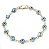 8" Gold Filled Evil Eye Light Blue Bracelet Bracelets - Tophatter Daily Deals