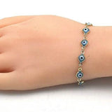 8" Gold Filled Evil Eye Light Blue Bracelet Bracelets - Tophatter Daily Deals