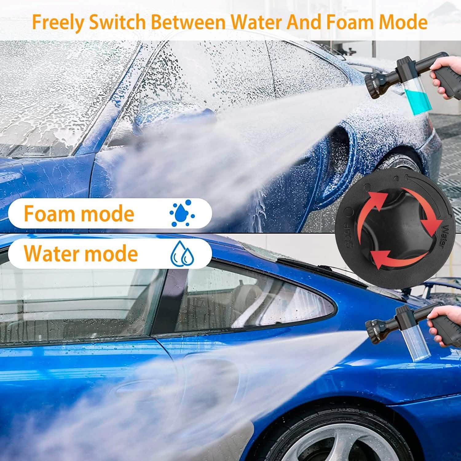 8-in-1 Foam Garden Hose Nozzle Soap Sprayer Automotive - Tophatter Daily Deals