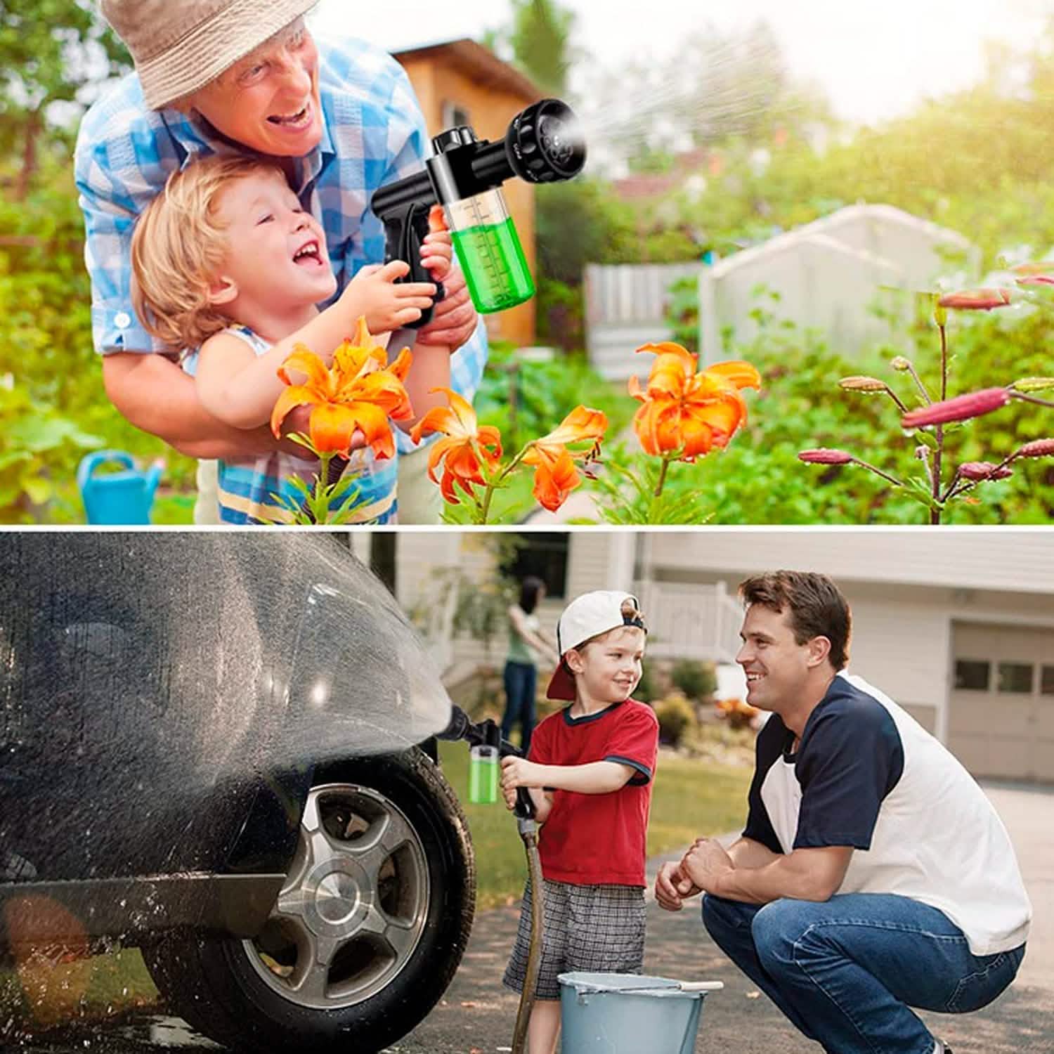 8-in-1 Foam Garden Hose Nozzle Soap Sprayer Automotive - Tophatter Daily Deals