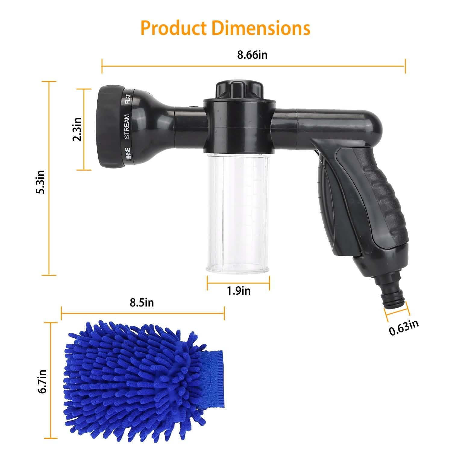 8-in-1 Foam Garden Hose Nozzle Soap Sprayer Automotive - Tophatter Daily Deals