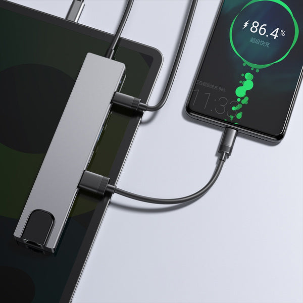 8-in-1 USB 3.0 Hub USB Hub - Tophatter Daily Deals