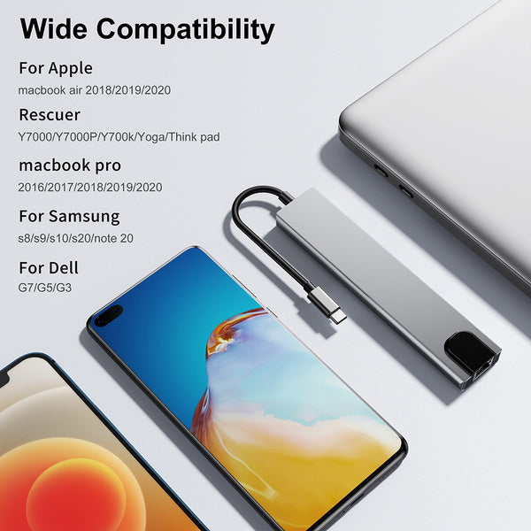 8-in-1 USB 3.0 Hub USB Hub - Tophatter Daily Deals