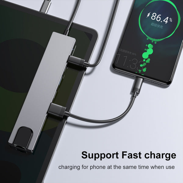 8-in-1 USB 3.0 Hub USB Hub - Tophatter Daily Deals