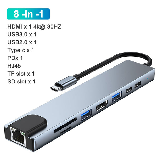 8-in-1 USB 3.0 Hub USB Hub - Tophatter Daily Deals