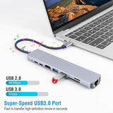 8-in-1 USB Hub Adapter with Ethernet Computer Accessories - Tophatter Daily Deals