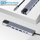 8-in-1 USB Hub Adapter with Ethernet Computer Accessories - Tophatter Daily Deals