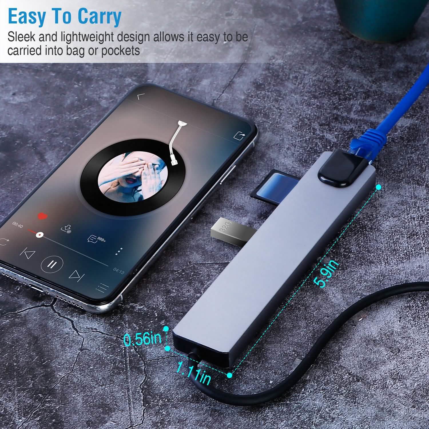 8-in-1 USB Hub Adapter with Ethernet Computer Accessories - Tophatter Daily Deals
