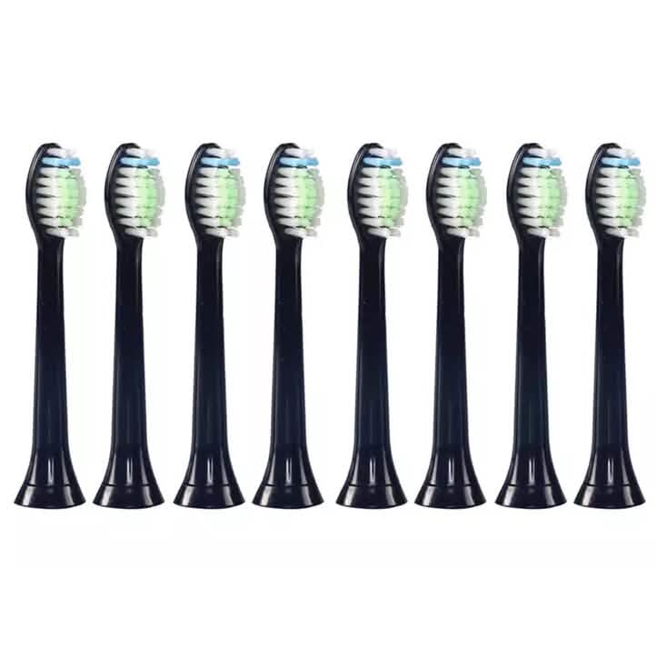 8-Pack: Black Replacement Electric Toothbrush Heads for Philips Sonicare Beauty & Personal Care - Tophatter Daily Deals