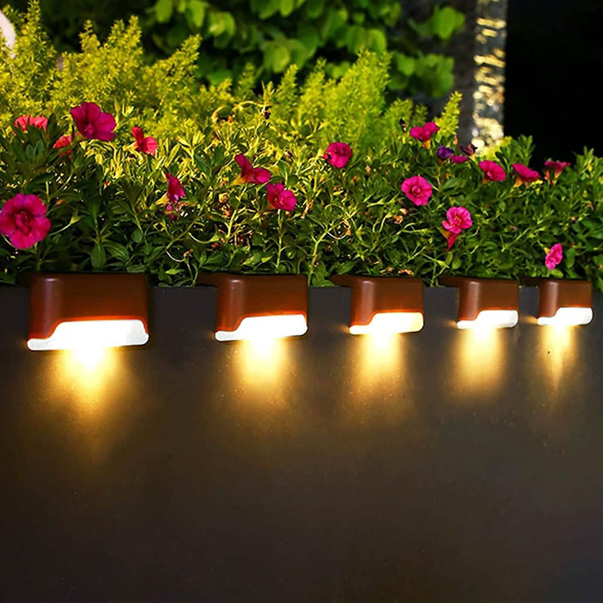 8-Pack: Solar LED Deck & Step Lights Solar Outdoor Lights - Tophatter Daily Deals