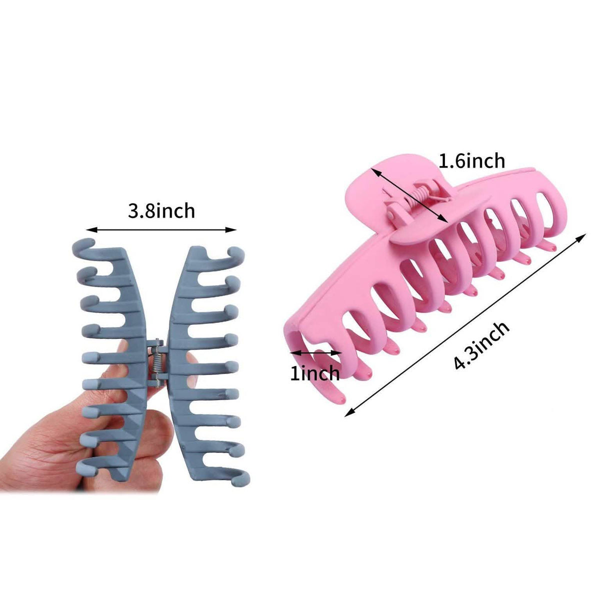 8-Pack: Women's Acrylic Large Claw Matt Hair Clips Beauty & Personal Care - Tophatter Daily Deals