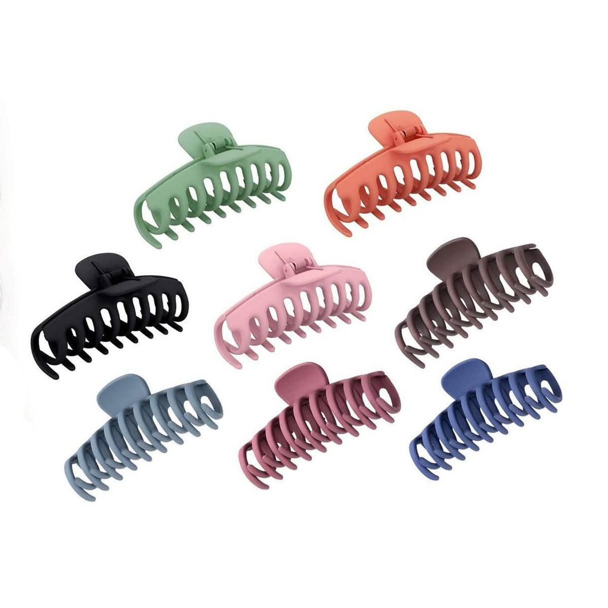 8-Pack: Women's Acrylic Large Claw Matt Hair Clips Beauty & Personal Care - Tophatter Daily Deals