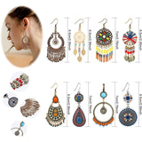 8-Pairs: Bohemian Hollow Retro Dangle Earrings Earrings - Tophatter Daily Deals
