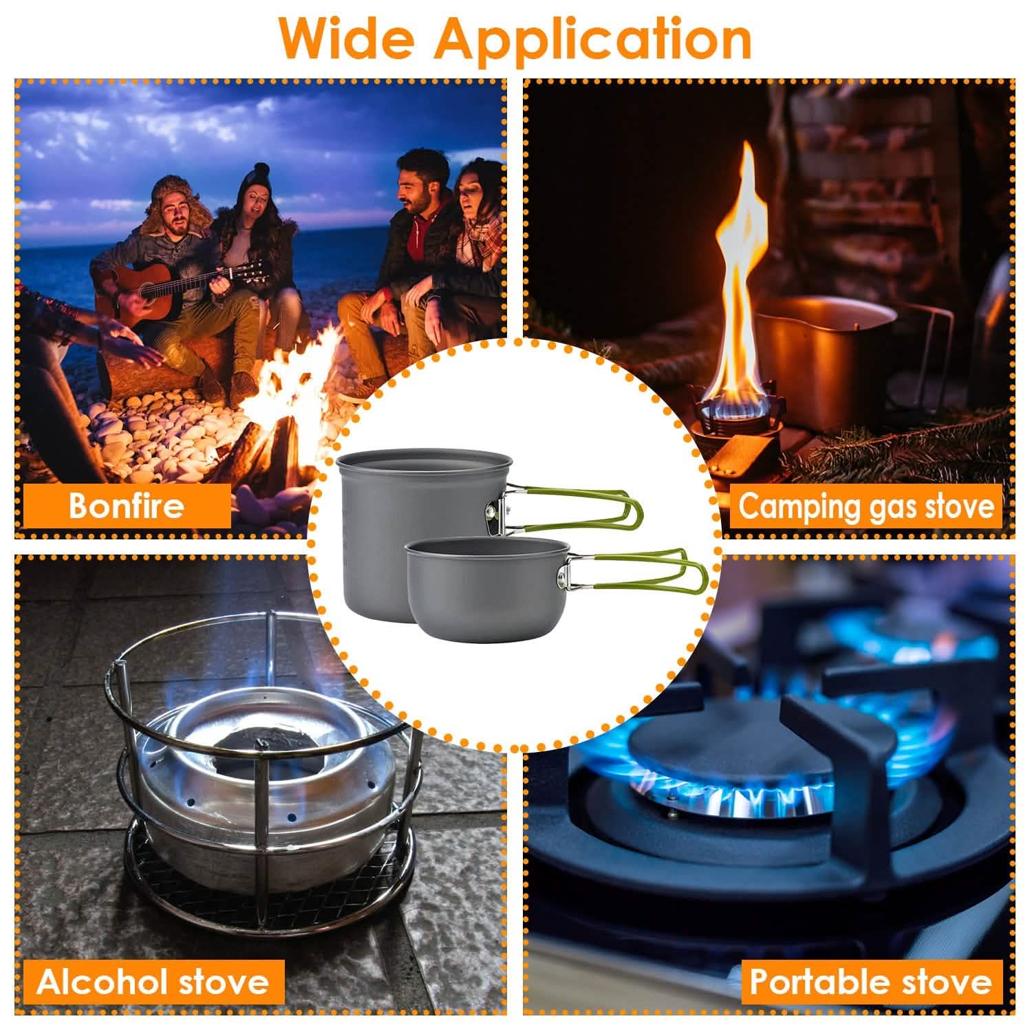 8-Piece: Camping Cooking Ware Set Outdoor Recreation - Tophatter Daily Deals