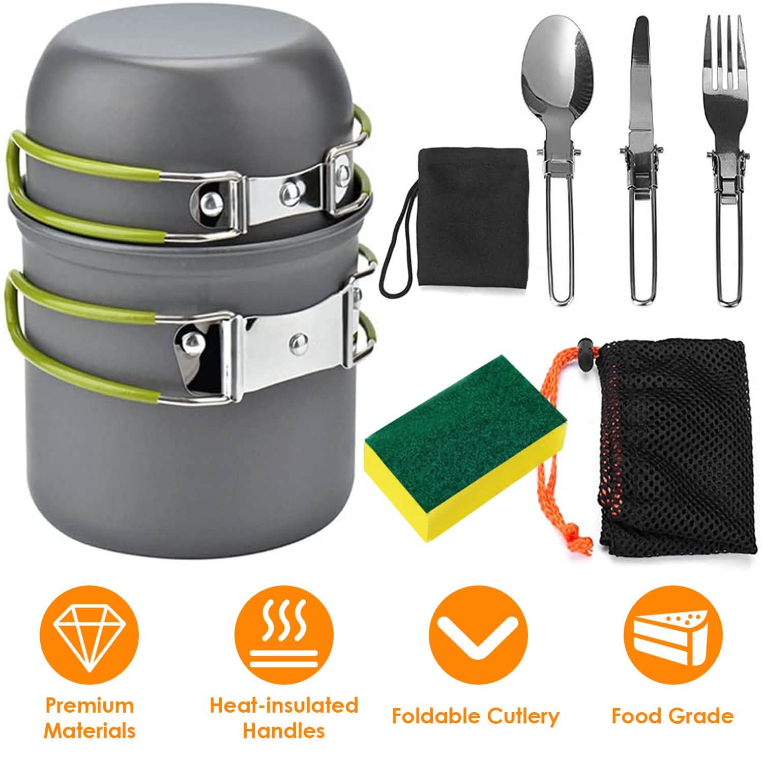8-Piece: Camping Cooking Ware Set Outdoor Recreation - Tophatter Daily Deals