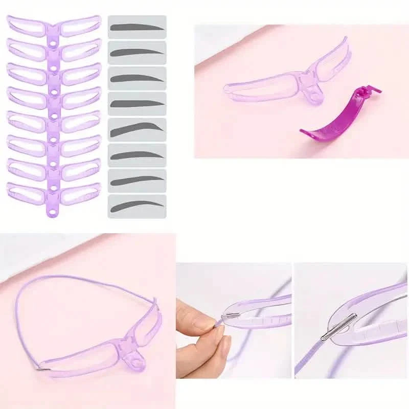 8-Piece: Eyebrow Shaping Stencils Kit - Makeup Tool for Perfect Brows Beauty & Personal Care - Tophatter Daily Deals