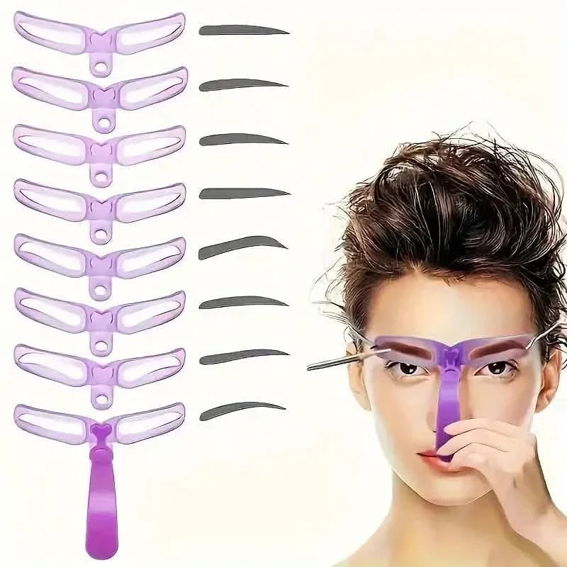 8-Piece: Eyebrow Shaping Stencils Kit - Makeup Tool for Perfect Brows Beauty & Personal Care - Tophatter Daily Deals