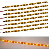 8-Piece: Flexible Waterproof LED Strip Light for Car Yellow Automotive - Tophatter Daily Deals