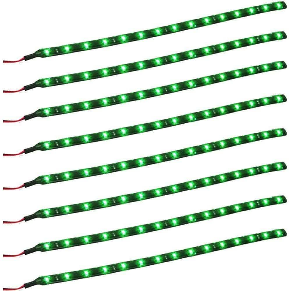 8-Piece: Flexible Waterproof LED Strip Light for Car Green Automotive - Tophatter Daily Deals