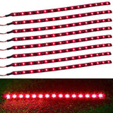 8-Piece: Flexible Waterproof LED Strip Light for Car Red Automotive - Tophatter Daily Deals