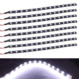 8-Piece: Flexible Waterproof LED Strip Light for Car White Automotive - Tophatter Daily Deals