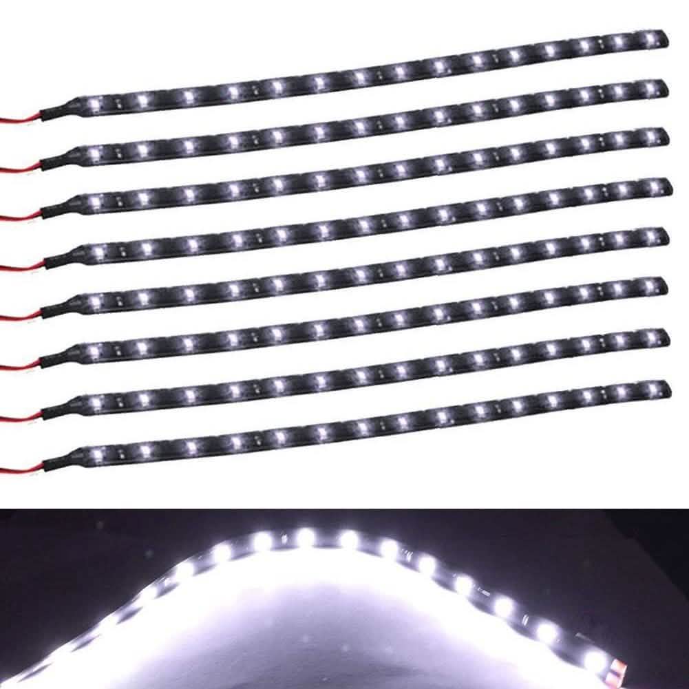 8-Piece: Flexible Waterproof LED Strip Light for Car White Automotive - Tophatter Daily Deals