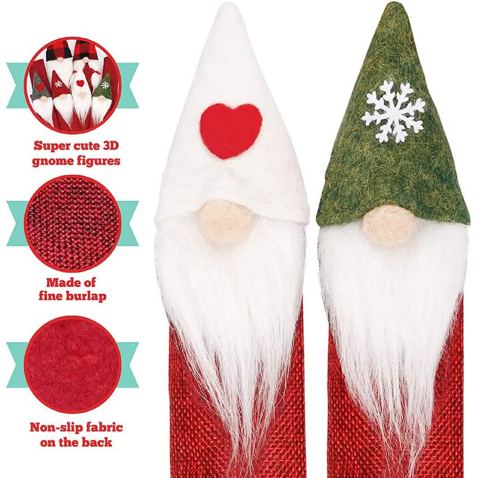 8-Piece: Gnome Christmas Refrigerator Handle Covers Set Seasonal Decor - Tophatter Daily Deals