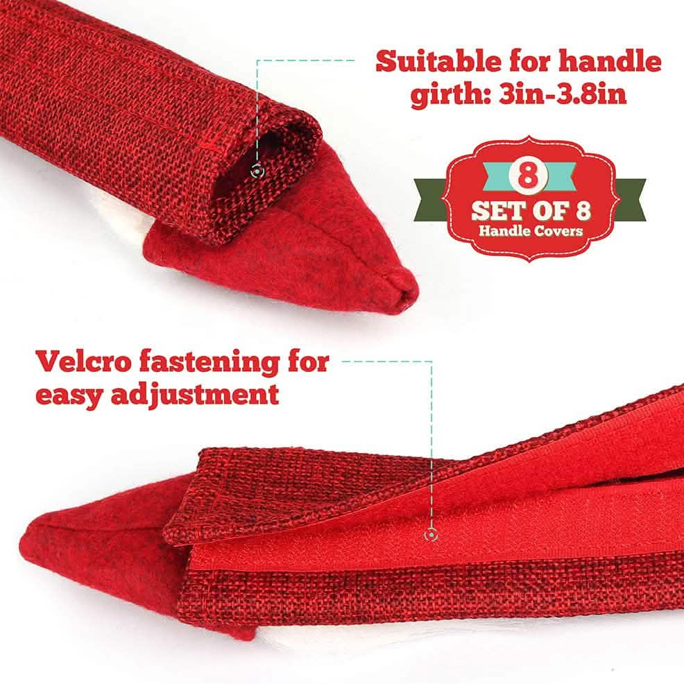 8-Piece: Gnome Christmas Refrigerator Handle Covers Set Seasonal Decor - Tophatter Daily Deals