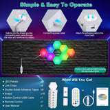 8-Piece: Hexagon Light Panels RGBW Colorful Splicing Wall Lamps Indoor Lighting - Tophatter Daily Deals