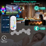 8-Piece: Hexagon Light Panels RGBW Colorful Splicing Wall Lamps Indoor Lighting - Tophatter Daily Deals