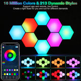 8-Piece: Hexagon Light Panels RGBW Colorful Splicing Wall Lamps Indoor Lighting - Tophatter Daily Deals