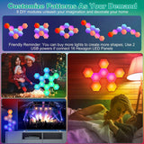 8-Piece: Hexagon Light Panels RGBW Colorful Splicing Wall Lamps Indoor Lighting - Tophatter Daily Deals
