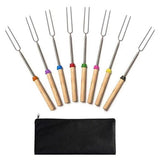 8-Piece Set: Marshmallow Roasting Sticks with Wooden Handle Garden & Patio - Tophatter Daily Deals