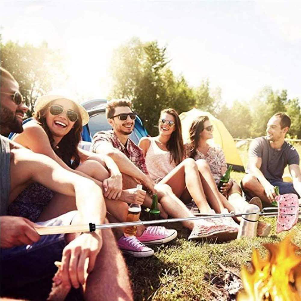 8-Piece Set: Marshmallow Roasting Sticks with Wooden Handle Garden & Patio - Tophatter Daily Deals