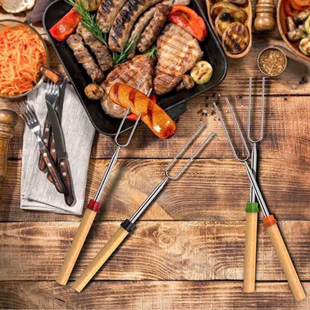 8-Piece Set: Marshmallow Roasting Sticks with Wooden Handle Garden & Patio - Tophatter Daily Deals