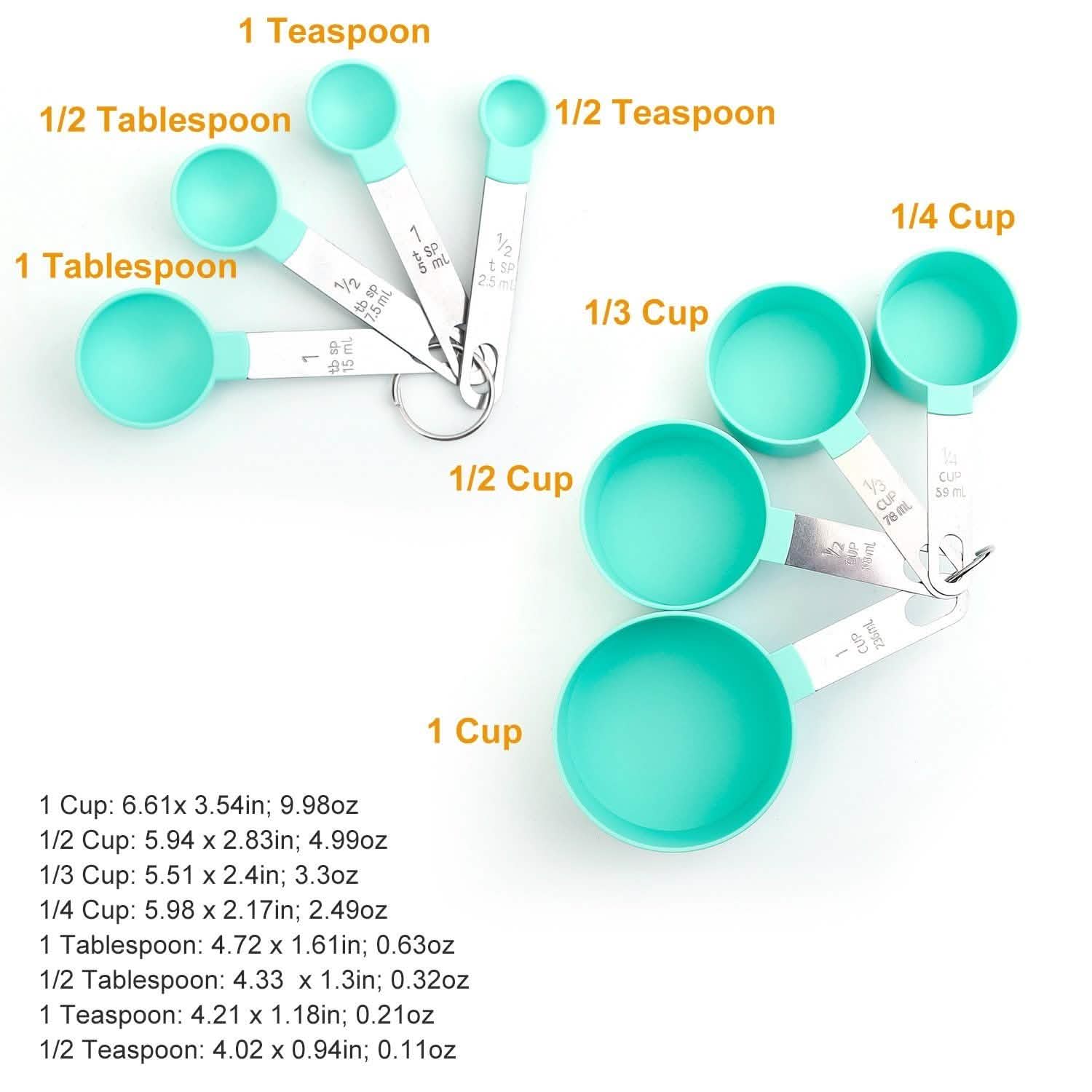 8-Piece Set: Plastic Measuring Spoon Cups Kitchen Tools & Gadgets - Tophatter Daily Deals