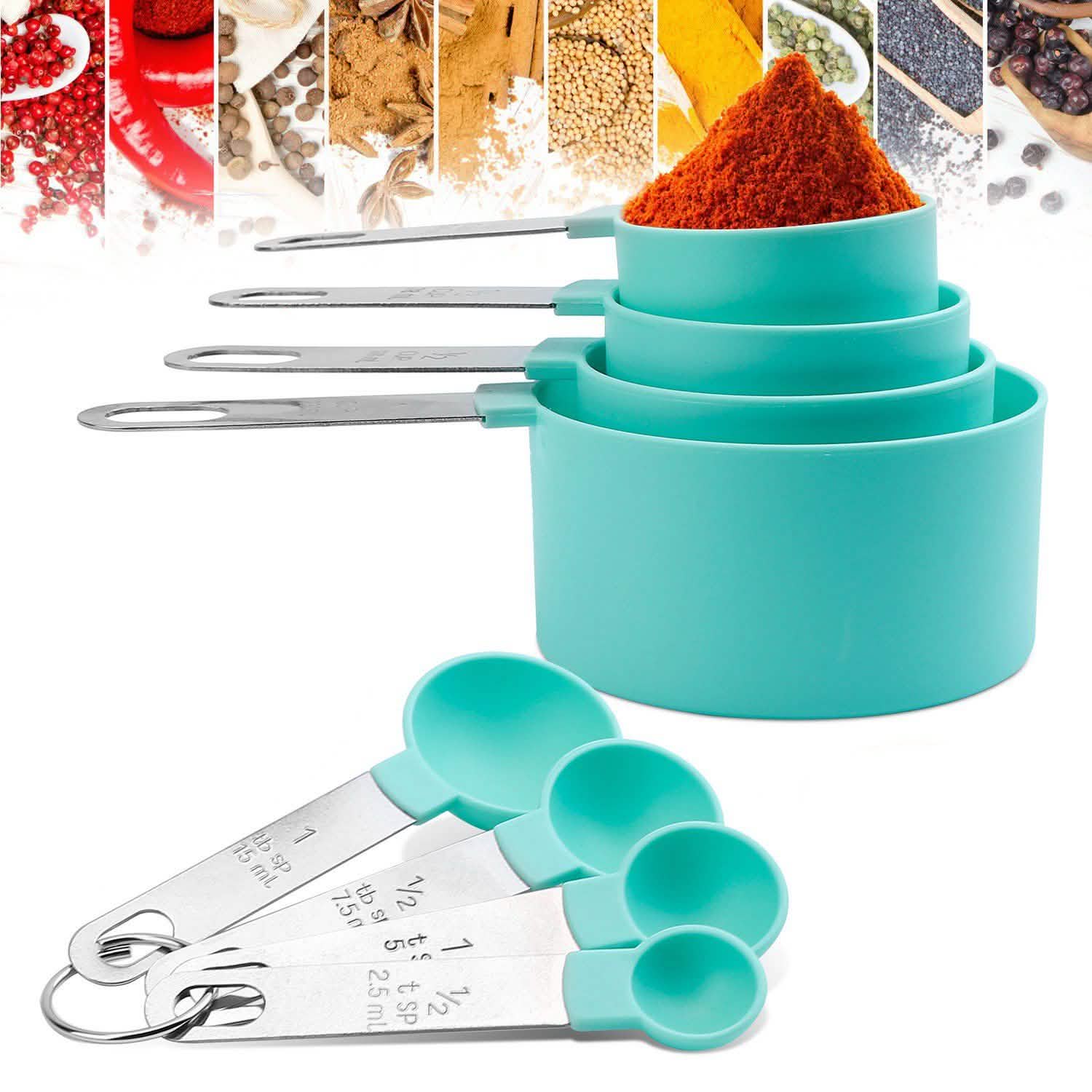 8-Piece Set: Plastic Measuring Spoon Cups Kitchen Tools & Gadgets - Tophatter Daily Deals