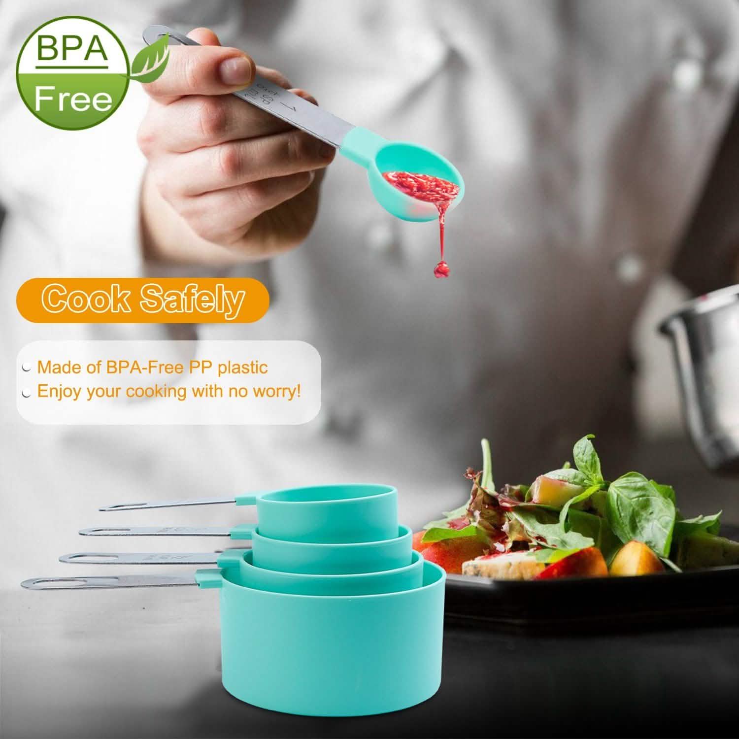 8-Piece Set: Plastic Measuring Spoon Cups Kitchen Tools & Gadgets - Tophatter Daily Deals