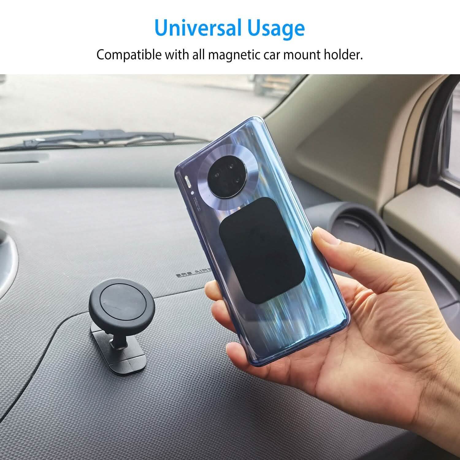 8-Piece: Universal Metal Plates with Strong Adhesive Automotive - Tophatter Daily Deals
