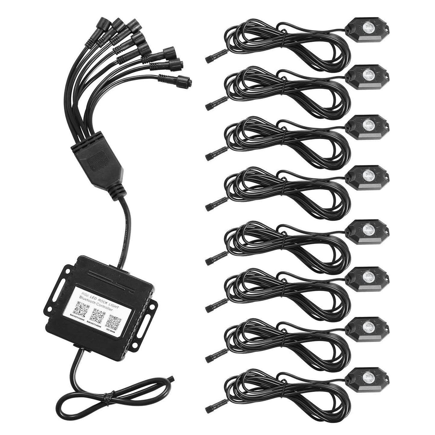 8-Pieces: Auto RGB LED Rock Light Kit Automotive - Tophatter Daily Deals