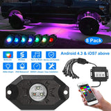 8-Pieces: Auto RGB LED Rock Light Kit Automotive - Tophatter Daily Deals