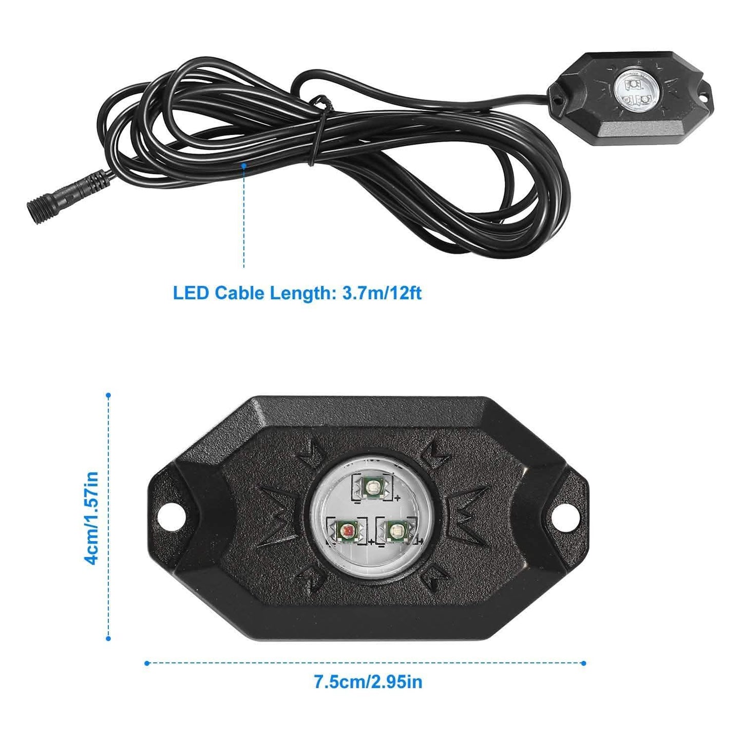 8-Pieces: Auto RGB LED Rock Light Kit Automotive - Tophatter Daily Deals