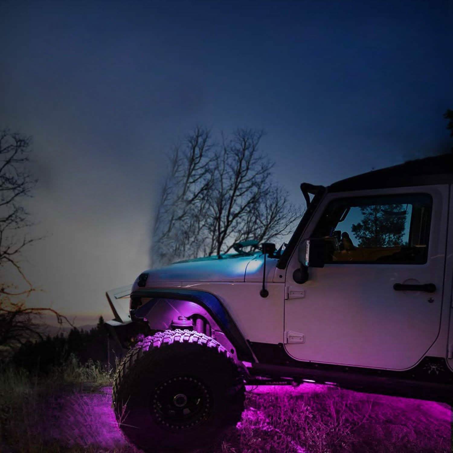 8-Pieces: Auto RGB LED Rock Light Kit Automotive - Tophatter Daily Deals