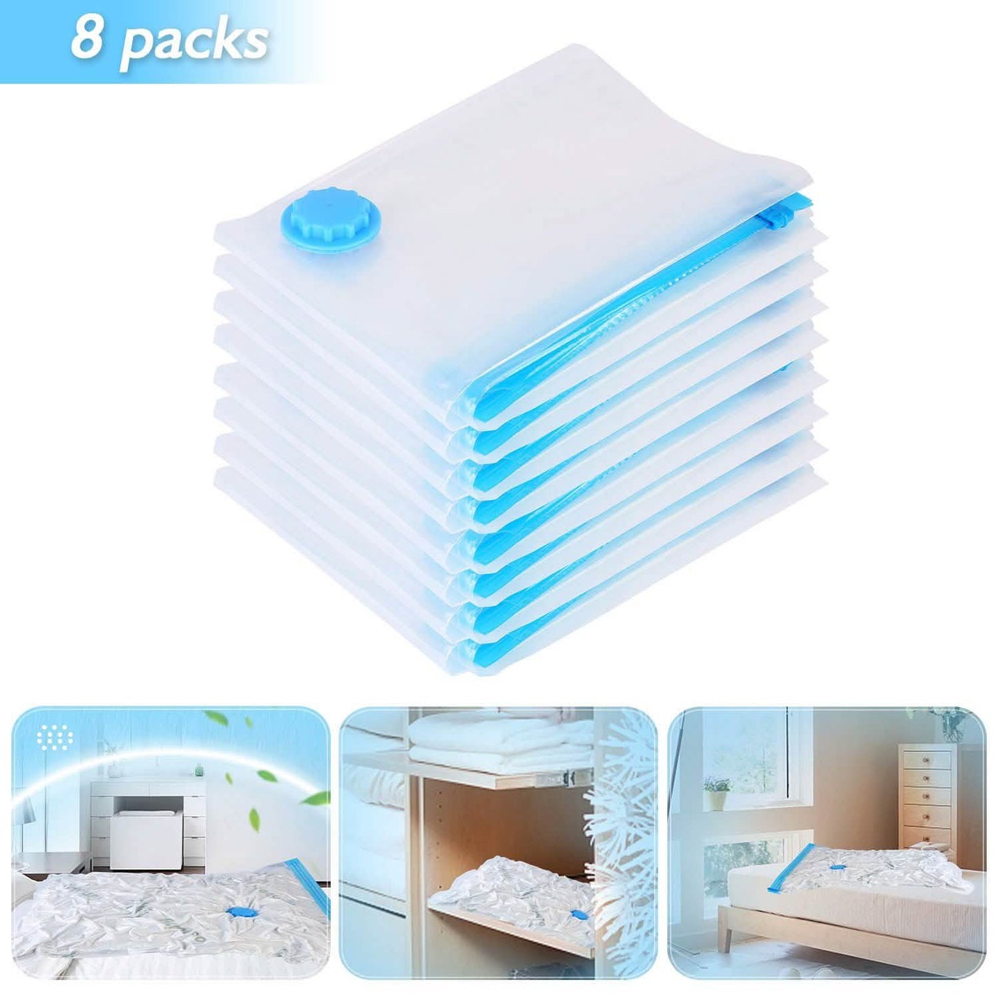 8-Pieces: Compressed Storage Bag Storage & Organization - Tophatter Daily Deals