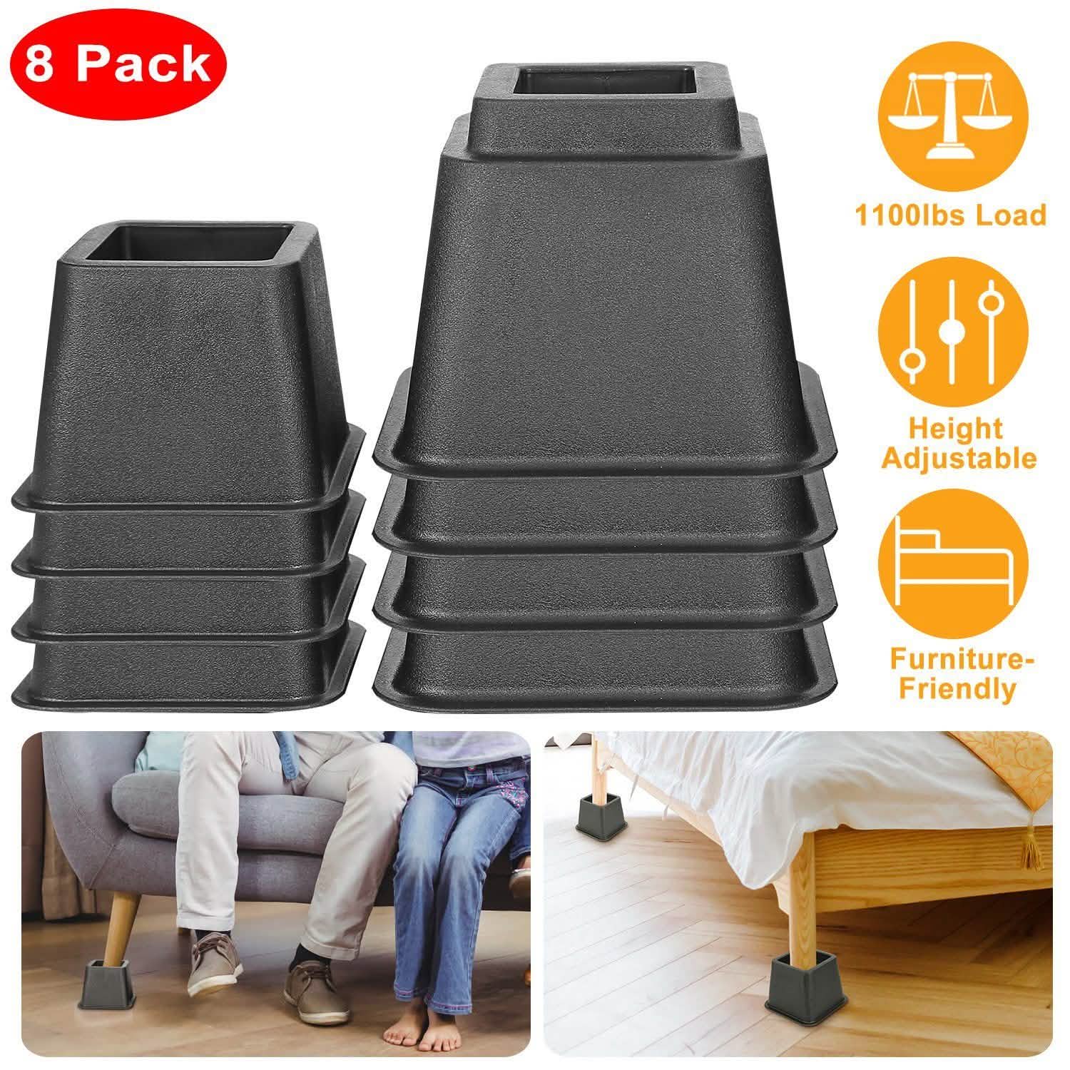 8-Pieces: Furniture Risers Home Improvement - Tophatter Daily Deals